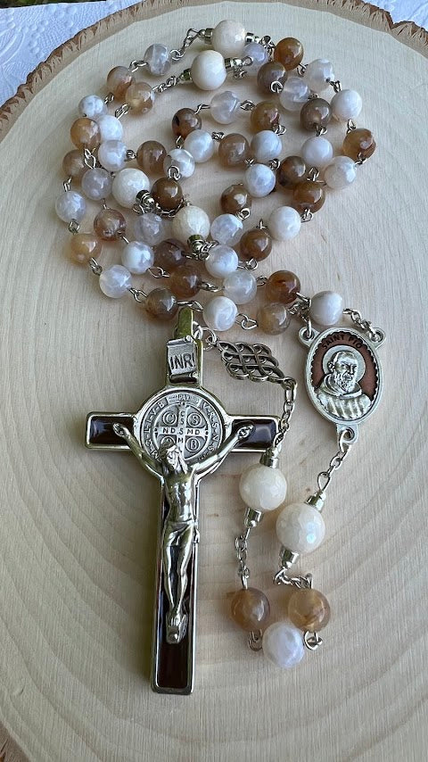 Handmade Padre Pio Rosary – Unique Catholic Devotional Gift | Elegant Design for Prayer | Cyber Deals & Holiday Gifts - Rosaries by Minnette