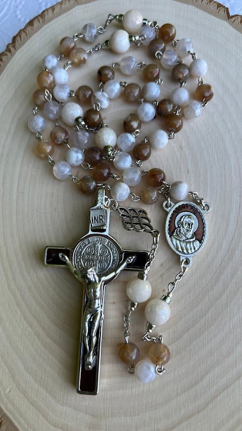 Handmade Padre Pio Rosary – Unique Catholic Devotional Gift | Elegant Design for Prayer | Cyber Deals & Holiday Gifts - Rosaries by Minnette
