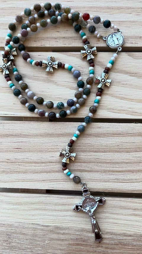 Beautiful Saint Benedict Medal Rosary/ Handmade/Catholic Rosary/Prayer Beads/Rosary Beads/Rosaries/Rosary Beads/Unique Designs/Catholic Gift