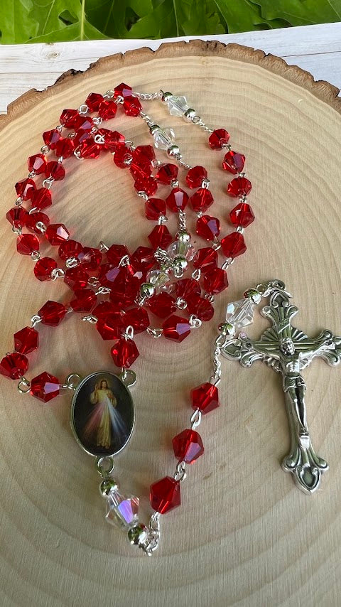 Beautiful Rosary Precious Blood of Jesus/Catholic Rosary/Rosaries/Devotional Rosary/Christmas Gifts/Crafting/Cyber Deals/Gifts/Unique Design