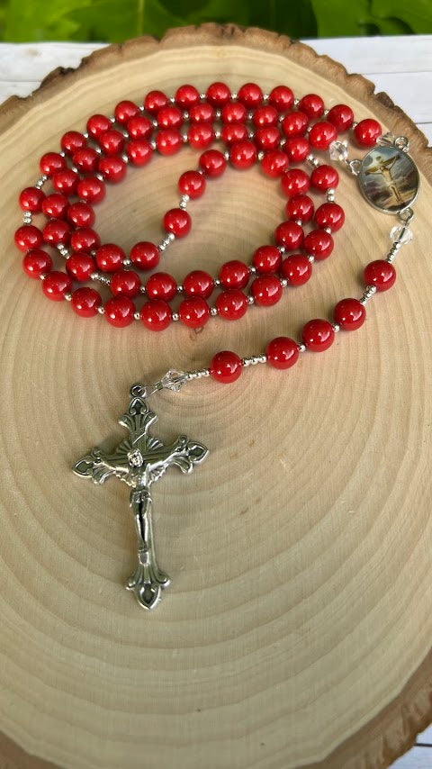 Beautiful Rosary Precious Blood of Jesus/Handmade/Rosaries/Devotional Rosary/Unique Design/Catholic Rosary/Prayer Beads/Christmas Gifts