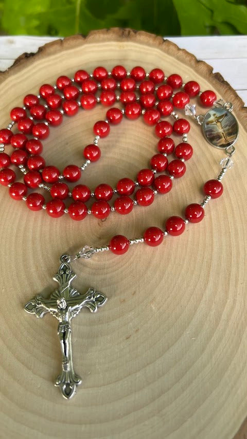 Beautiful Rosary Precious Blood of Jesus/Handmade/Rosaries/Devotional Rosary/Unique Design/Catholic Rosary/Prayer Beads/Christmas Gifts