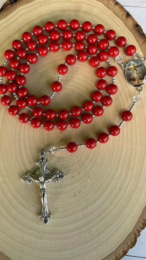 Beautiful Rosary Precious Blood of Jesus/Handmade/Rosaries/Devotional Rosary/Unique Design/Catholic Rosary/Prayer Beads/Christmas Gifts