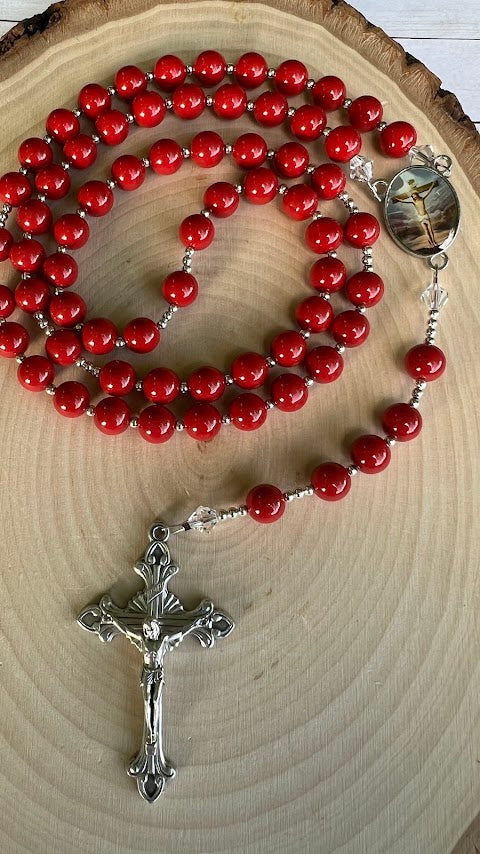 Beautiful Rosary Precious Blood of Jesus/Handmade/Rosaries/Devotional Rosary/Unique Design/Catholic Rosary/Prayer Beads/Christmas Gifts