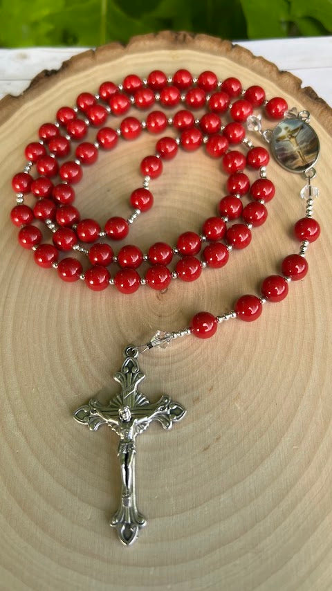 Beautiful Rosary Precious Blood of Jesus/Handmade/Rosaries/Devotional Rosary/Unique Design/Catholic Rosary/Prayer Beads/Christmas Gifts