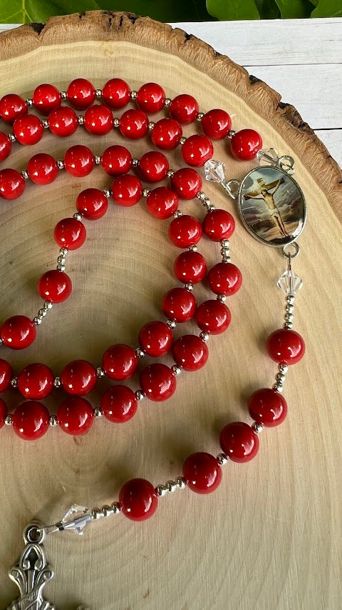 Beautiful Rosary Precious Blood of Jesus/Handmade/Rosaries/Devotional Rosary/Unique Design/Catholic Rosary/Prayer Beads/Christmas Gifts