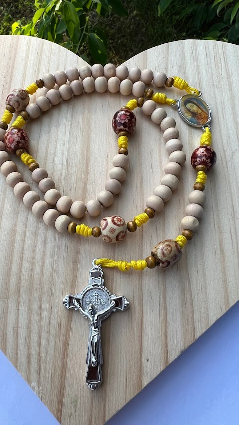 Beautiful Rosary Lady of Guadalupe/Wooden Prayer Beads/Catholic Rosary/Devotional Rosary//Lightweight Rosary/Christmas Gifts/Cyber Deals