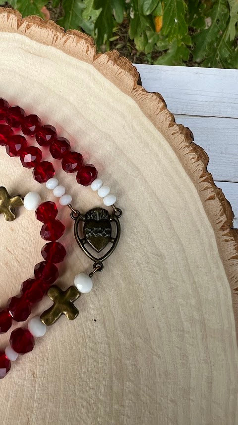 Beautiful Sacred Heart Rosary/Vintage/Rosary/Rosary Beads/Catholic Rosary/Handmade/Beautiful Devotional Rosary/Christmas Gifts/Cyber Deals