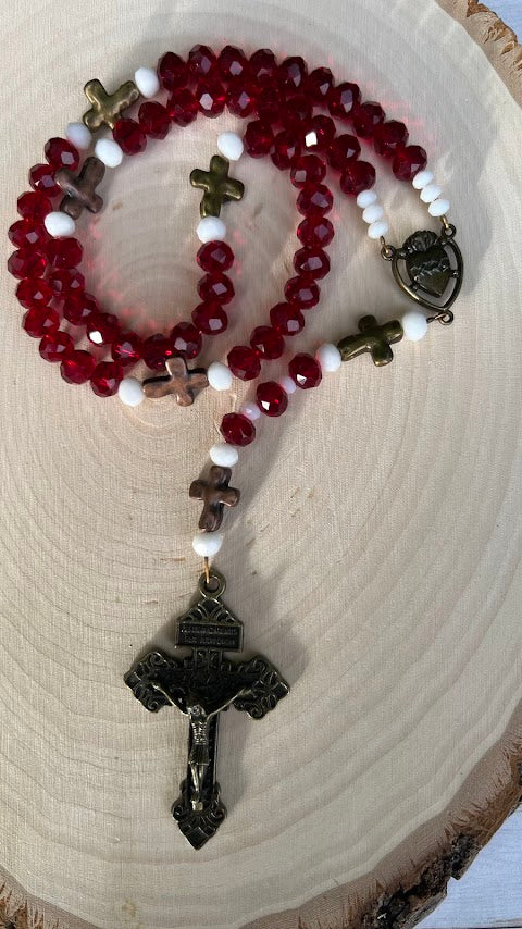 Beautiful Sacred Heart Rosary/Vintage/Rosary/Rosary Beads/Catholic Rosary/Handmade/Beautiful Devotional Rosary/Christmas Gifts/Cyber Deals